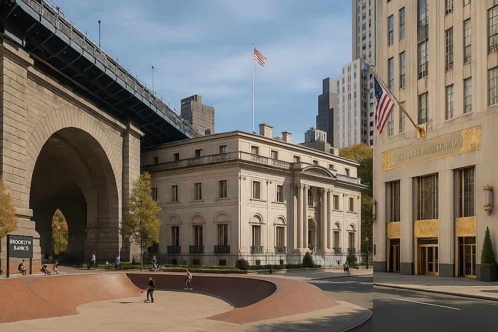 ¡Es oficial! Vuelve el legendario Brooklyn Banks después de más de una década de cierre. Se devuelve a skaters y ciclistas uno de los espacios más emblemáticos de la subcultura underground de Nueva York, ahora completamente integrado al ambicioso proyecto Gotham Park. Este icónico regreso marca un hito para la experiencia urbana. Foto: Infobae