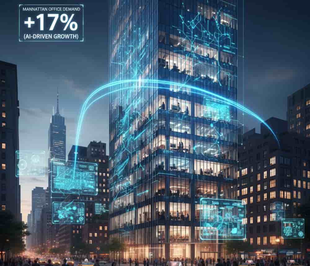 La inteligencia artificial impulsa récord de alquileres de oficinas en Manhattan. El impacto de la IA en Manhattan: Analizamos las cifras récord que muestran cómo las empresas tecnológicas están impulsando una demanda de oficinas sin precedentes.